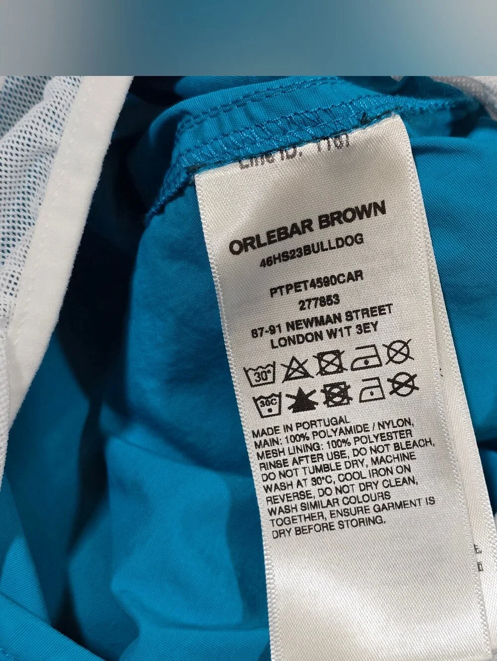 Orlebar Brown OB Classic Bulldog Swim Trunks Shorts Mens 31 Blue Lined Vacation